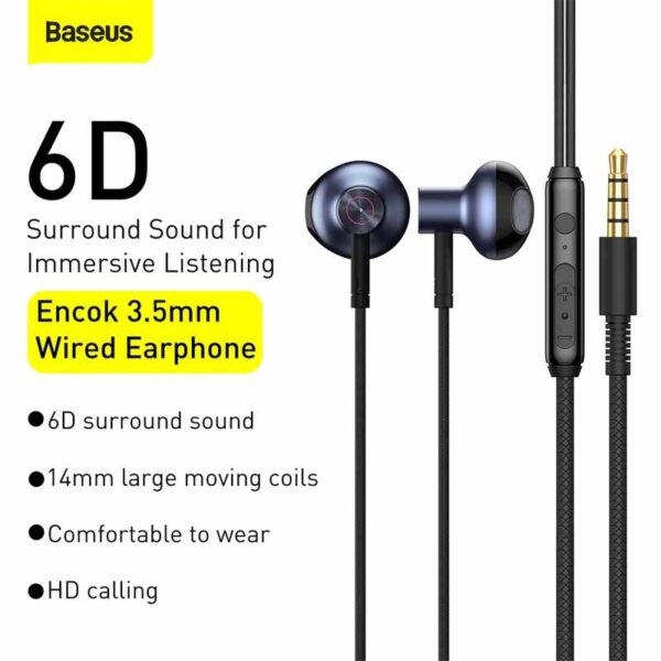 Baseus H19 6D Stereo Bass Wired Earphone - Image 5