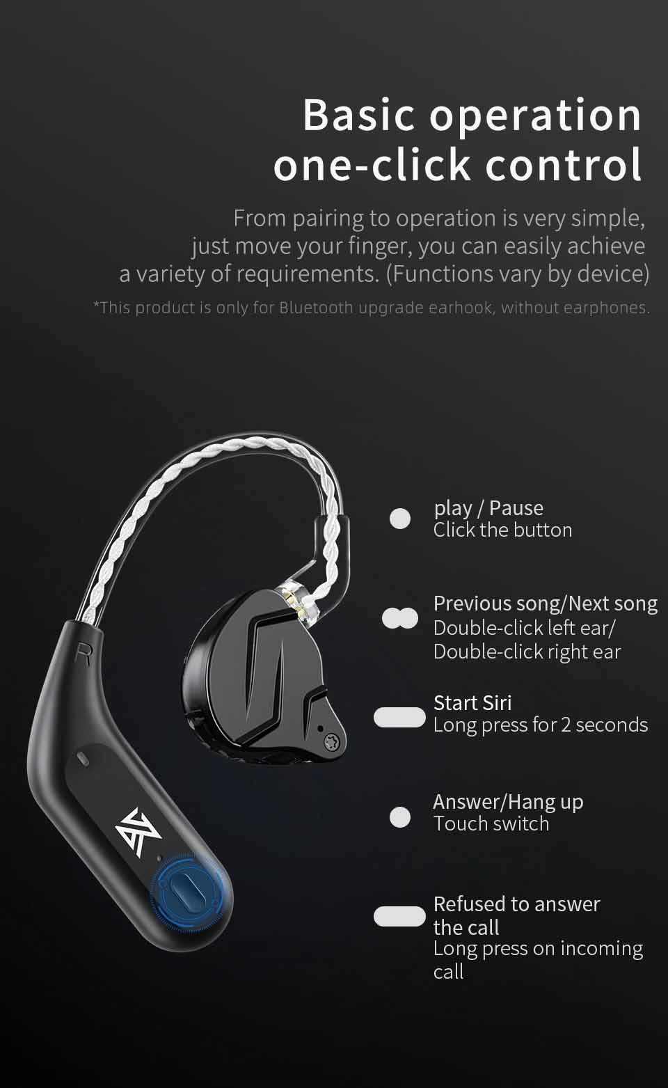 kz az09 tws hd bluetooth ear hook