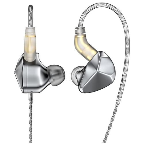 BLON BL07 10mm Fiber Diaphragm 1DD HiFi In Ear Earphone silver