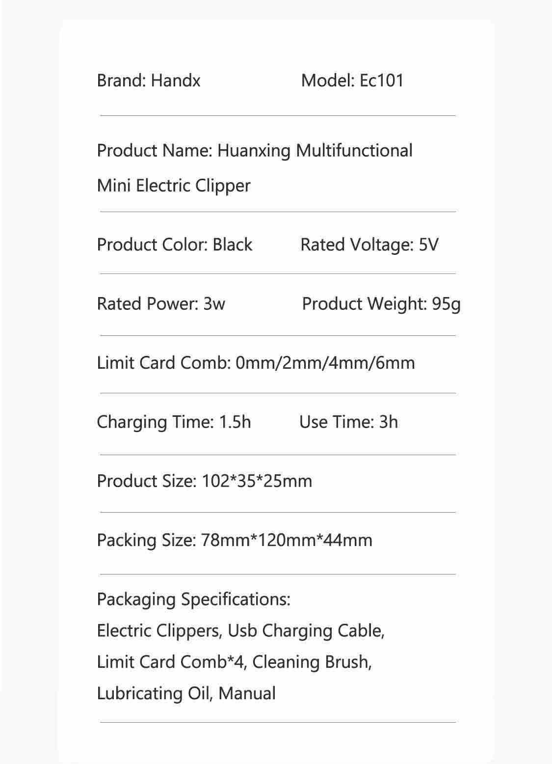 Xiaomi Huanxing Multifunctional Electric Hair Trimmer