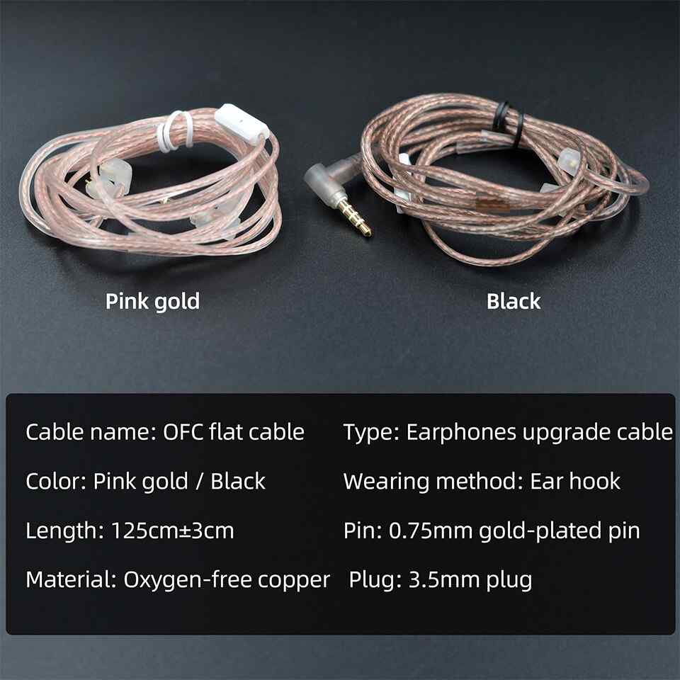 KZ OFC Flat Upgrade Cable