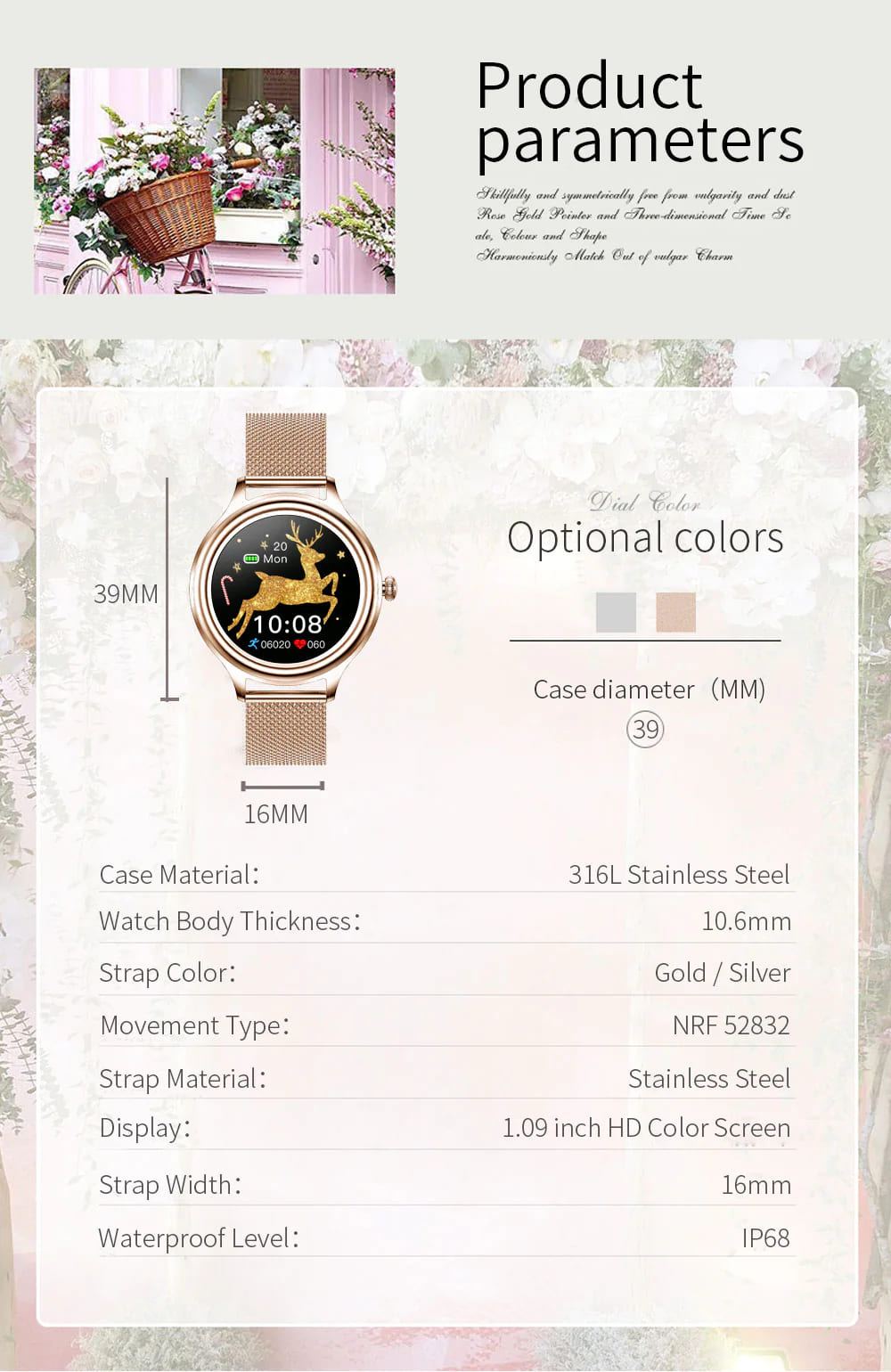 KUMI K3 Lady Smart Watch