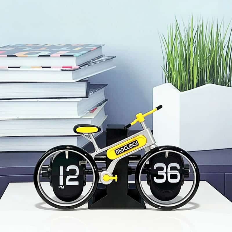 MidClock HY-F117 Bicycle-Inspired Retro Vintage Flip Desk Clock