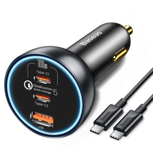 Baseus 160W Car Charger Qualcomm Quick Charge 2C+U With 100W Type-C Cable
