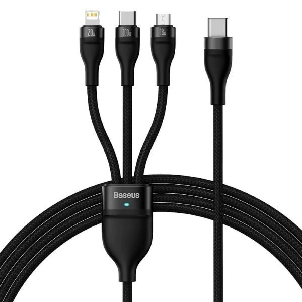 Baseus Flash Series Ⅱ One-For-Three 100W Fast Charging Cable